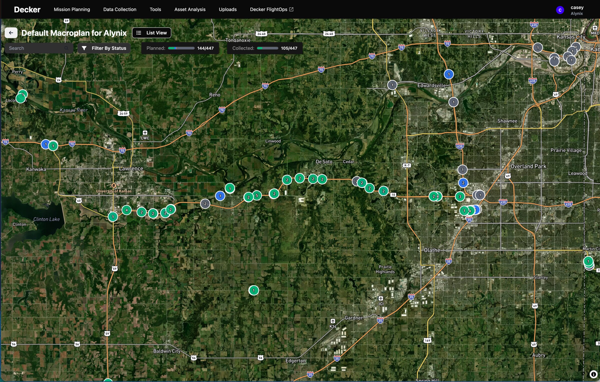 Regional macroplan: a state-scale view of bridges planned and collected across a corridor